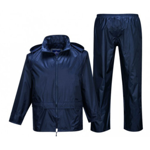 Essentials Waterproof Rain Suit- Navy, Small