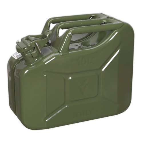 Steel Fuel Can (Squat Type) 10 litre- GREEN