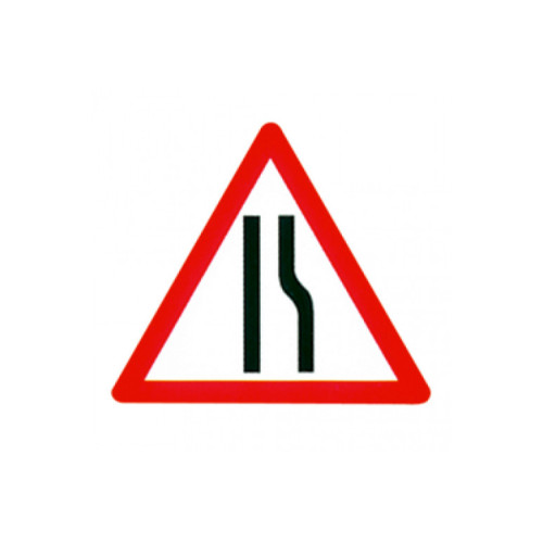 Cone Sign - Road Narrows Offside, 600mm