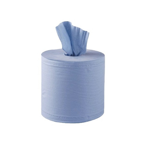 Centrefeed Paper Blue Tissue Roll 2Ply 150m x 165mm (6)
