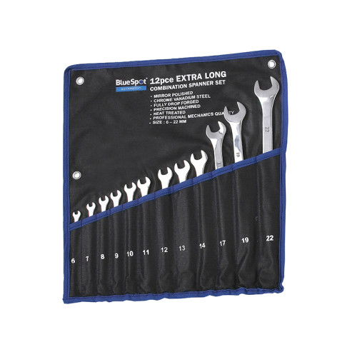 Extra Long Combination Spanner Set, 12 Piece