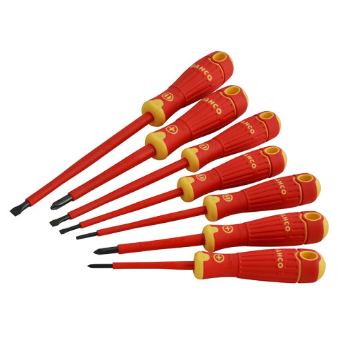 B220.007 BAHCOFIT Insulated Screwdriver Set, 7 Piece