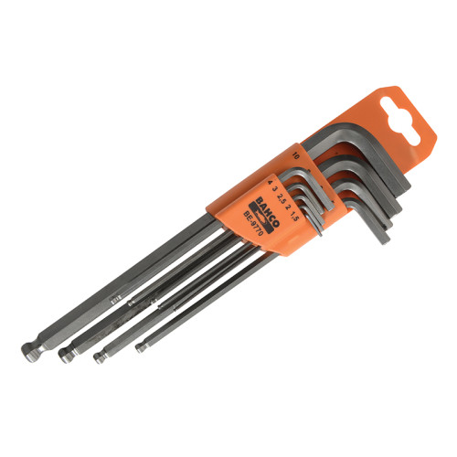 BE-9770 Metric Long Ball End Hex L-Key Set, 9 Piece