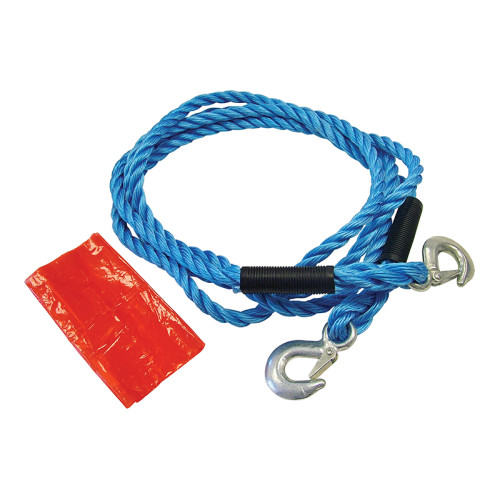 Tow Rope 4m Metal Hooks 2 Tonne