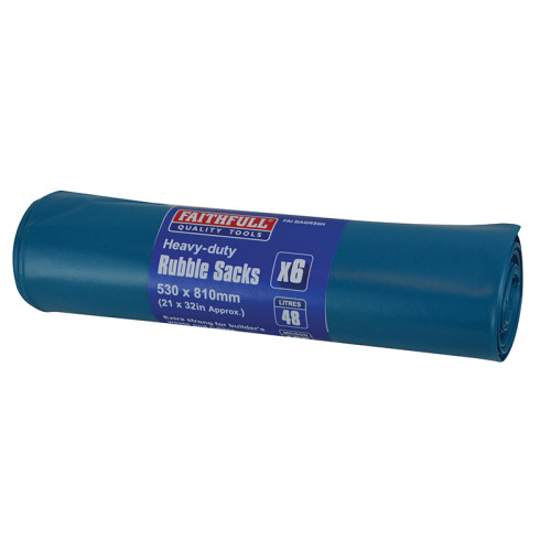 Blue Heavy-Duty Rubble Sacks (Roll 10)