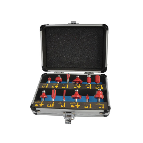 1/4in TCT Router Bit Set, 12 Piece