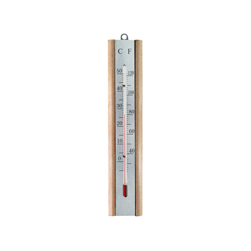 Thermometer Wall Beech Silver 200mm