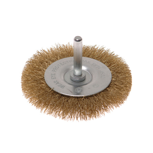 Wire Brush 75mm x 6mm Shank, 0.30 Brass Wire