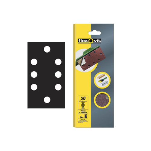 1/3 Sanding Sheets Quick-Release Coarse 50 Grit (Pack 6)