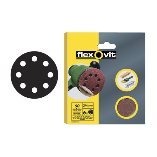 Hook & Loop Sanding Disc 115mm Medium 80G (Pack 6)