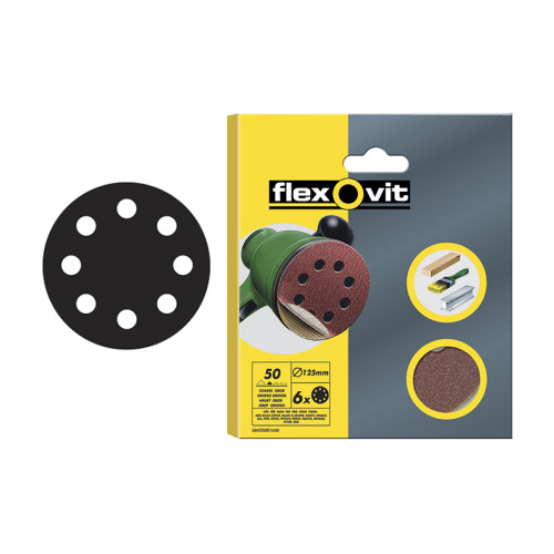 Hook & Loop Sanding Disc 125mm Medium 80G (Pack 6)