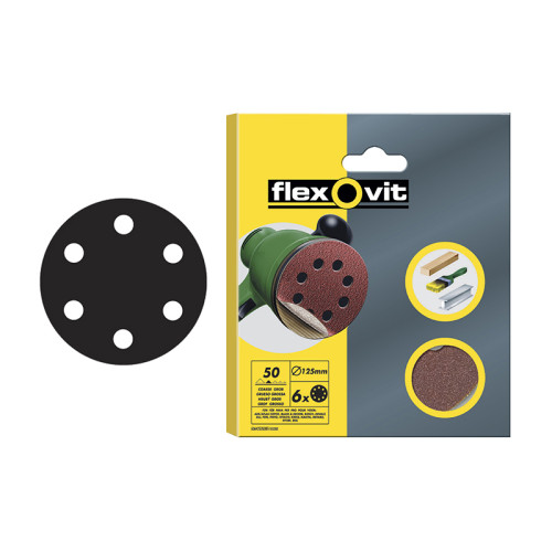 Hook & Loop Sanding Disc 150mm Coarse 50G (Pack 6)