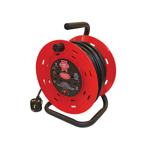 Open Drum Cable Reel 240V 13A 2-Socket 50m