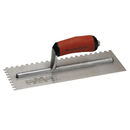 M702SD Notched Trowel Square 1/4in DuraSoft® Handle 11 x 4.1/2in