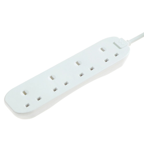 Extension Lead 240V 4-Gang 13A White 5m