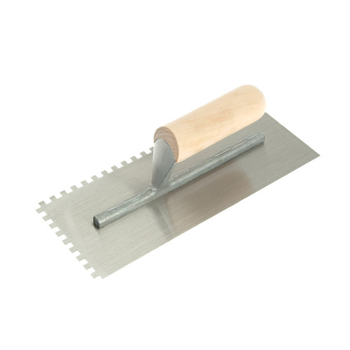 Notched Trowel 6mm Square Notches Wooden Handle 11 x 4.1/2in