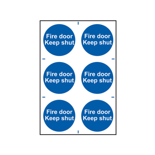 Pack Of 12 "Fire Door Keep Shut" PVC Vinyl Safety Sticker Signs (100mm X 100mm) 4 thumbnail image