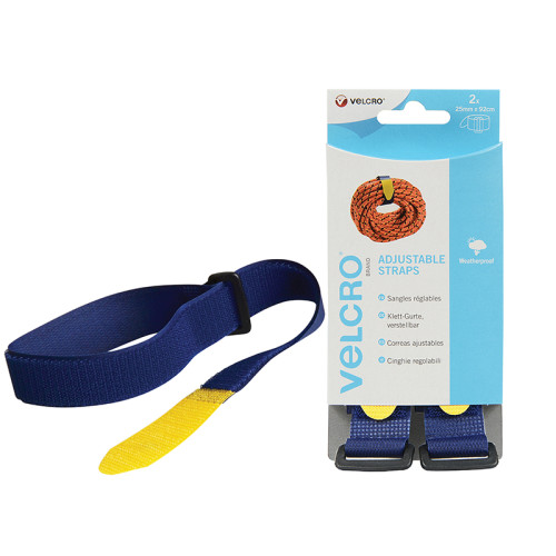 VELCRO® Brand Adjustable Straps(2) 25mm x 92cm Blue
